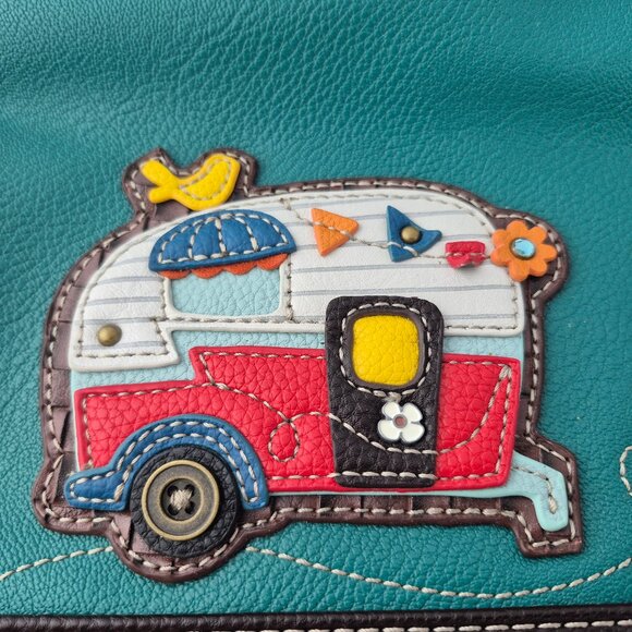 Chala Sweet Messenger Crossbody Shoulder Bag with Camper Embellishment. - Picture 6 of 16